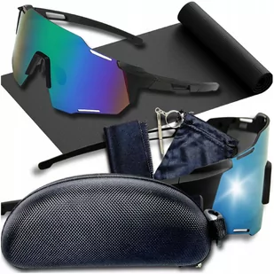 Okulary sportowe przeciwsłoneczne rowerowe UV400 plus ETUI niebieskie - Okulary przeciwsłoneczne - miniaturka - grafika 1