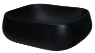 Umywalki - Elior Czarna kwadratowa umywalka nablatowa F7-F11 - miniaturka - grafika 1