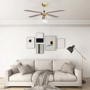 VidaXL Lumarko Wentylator sufitowy z lampą, 106 cm, brązowy 51486 - Wentylatory sufitowe - miniaturka - grafika 1