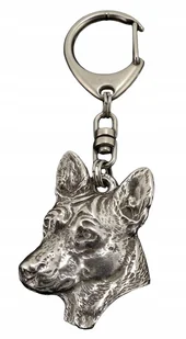 Basenji Brelok do kluczy Breloczek posrebrzany - Breloki - miniaturka - grafika 1