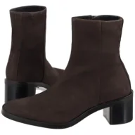 Botki damskie - Botki Block Heel Zip Boot Sue Chocolate Brown HW0HW02592 GBW (CK702-a) Calvin Klein - miniaturka - grafika 1