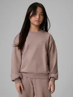 Bluzy dla dziewczynek - 4F Bluza dresowa regular bez kaptura dziewczęca - beżowa 164 (13-14 lat) - miniaturka - grafika 1