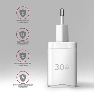 ACU-PQ30W Ładowarka sieciowa PD & QC 30W, QC3.0,4.0/AFC/FCP/PPS/Apple Biała - Ładowarki do telefonów - miniaturka - grafika 5