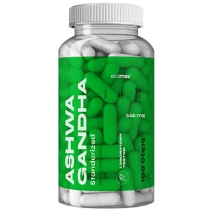 Ashwagandha 1,5% ECOMAX 666 mg 100 kaps - Witaminy i minerały dla sportowców - miniaturka - grafika 1