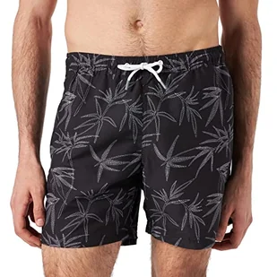 TOM TAILOR Denim Męskie Szorty kąpielowe z nadrukiem 1029970, 29426 - Black Doted Leaves Print, M - Spodenki damskie - miniaturka - grafika 1