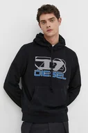 Bluzy męskie - Diesel bluza męska kolor czarny z kapturem z nadrukiem - miniaturka - grafika 1