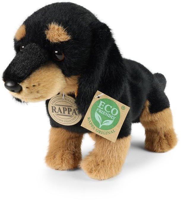 MASKOTKA PLUSZOWA PIES JAMNIK REALISTYCZNY, ECO Piesek, Pluszak 23 cm