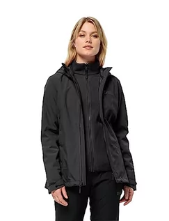 Kurtki damskie - Jack Wolfskin Damska kurtka Moonrise 3 w 1, czarna, L - grafika 1