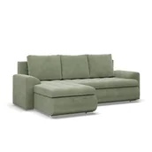 Narożniki - Narożnik rozkładany, lewy, Bosco, sztruks, 230x159x89 cm, oliwkowy - miniaturka - grafika 1