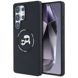 Karl Lagerfeld Etui Hard Case Silicone Karl & Choupette Heads Ring MagSafe do Galaxy S25 Ultra, czarne - Etui i futerały do telefonów - miniaturka - grafika 1