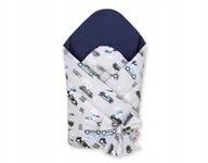 Rożki i beciki - Rożek dla niemowląt z wiązaniem 2w1 usztywniany i miękki - zające w w autka - miniaturka - grafika 1