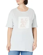 Koszulki i topy damskie - NA-KD Luźny t-shirt damski, Jasnoniebieski, S - miniaturka - grafika 1