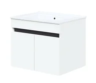 Szafki łazienkowe - Szafka łazienkowa pod umywalkę biały + antracyt P0-S45 - miniaturka - grafika 1