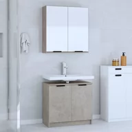 Meble łazienkowe - Lumarko 2-cz. zestaw szafek do łazienki, szarość betonu - miniaturka - grafika 1