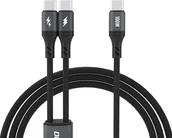 Kable USB - Kabel USB Dudao Kabel Dudao L3F 2w1 100W 1,2m 2 x USB-C - czarny - miniaturka - grafika 1