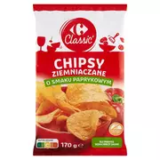 Chipsy - Carrefour Classic Chipsy ziemniaczane o smaku paprykowym 170 g - miniaturka - grafika 1