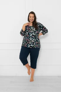 Piżama damska 3/4 rękaw, 3/4 spodnie Lucja - Italian Fashion - Piżamy damskie - miniaturka - grafika 1