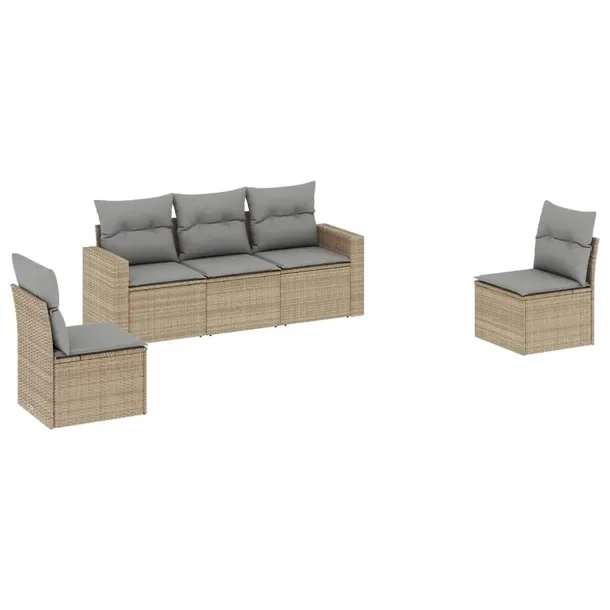 Zestaw mebli ogrodowych modułowych beżowy rattan PE 55 x 62 x 69 cm