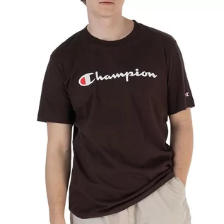 Koszulki sportowe męskie - Koszulka Champion Embroidered Script Logo 219206-MS548 - brązowa - grafika 1