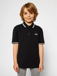 Koszulki dla chłopców - Boss Polo J25P12 S Czarny Regular Fit - grafika 1