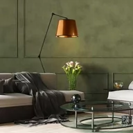 Lampy stojące - CZARNO-MIEDZIANA LAMPA STOJĄCA REGULOWANA CRYSTAL MIRROR - miniaturka - grafika 1