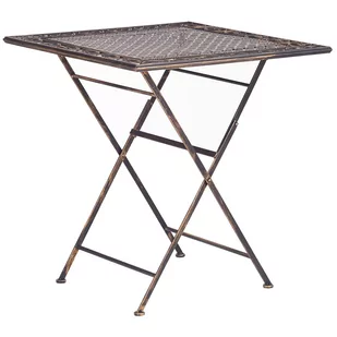 Shumee Stolik ogrodowy metalowy 70 x 70 cm czarny BORMIO 263488 - Ławy i stoliki kawowe - miniaturka - grafika 1