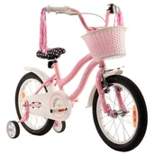 Rowery - Rower dziecięcy INDIANA Pretty 16 cali dla dziewczynki Różowy - miniaturka - grafika 1