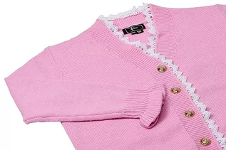 Swetry damskie - faina Damski kardigan z dekoltem w serek i koronkowym obszyciem akrylowym lawendowym rozmiar XS/S, lawendowy, XS - grafika 1