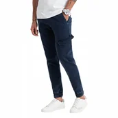 Spodnie męskie - Spodnie męskie JOGGERY granatowe Ombre OM-PADJ-0112 V3 rozmiar L - miniaturka - grafika 1