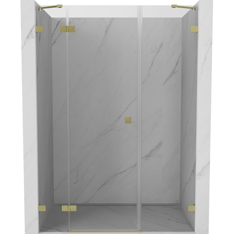 Mexen Lunar drzwi prysznicowe uchylne lewe 120 cm, transparent, złote szczotkowane - 834S-120-050-55-00-L
