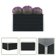 Donice - The Living Store Donica do podniesionej rabaty - 100x100x45 cm - stal - antracytowa - Skrzynia Do Podniesionej Grządki - miniaturka - grafika 1
