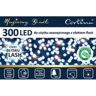 Oświetlenie świąteczne - Lampki choinkowe LED 300 zimny + ciepły biały Flesh zewnętrzne - miniaturka - grafika 1