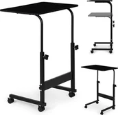 Ławy i stoliki kawowe - ModernHome Stolik pod laptopa z kółkami biurko dostawiane do fotela kanapy - czarne - miniaturka - grafika 1
