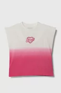 Koszulki dla dziewczynek - Guess t-shirt bawełniany dziecięcy kolor różowy - miniaturka - grafika 1