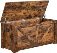 Pudła i pojemniki do przechowywania - Industrialna zamykana skrzynia, kufer rustykalny brąz P4-S85 - miniaturka - grafika 1