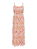 Sukienki - ONLY Sukienka "Abiella" w kolorze beżowym ze wzorem - miniaturka - grafika 1