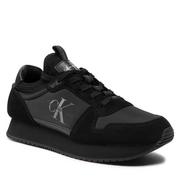 Sneakersy damskie - Sneakersy CALVIN KLEIN JEANS - Runner Sock Laceup Ny-Lth YM0YM00553 Triple Black 0GL - miniaturka - grafika 1