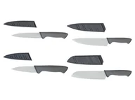 Noże kuchenne - SILVERCREST® Zestaw 4 noży kuchennych (Zestaw 4 sztuk w kolorze szarym) - miniaturka - grafika 1