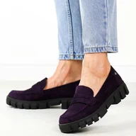 Mokasyny damskie - Fioletowe mokasyny damskie Vinceza 58275 - miniaturka - grafika 1