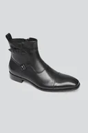 Półbuty męskie - Czarne botki męskie z klamrami 00002B90KWA - miniaturka - grafika 1