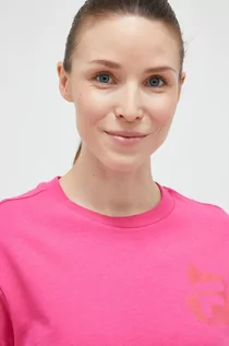 Koszulki sportowe damskie - Fila t-shirt bawełniany kolor różowy - grafika 1