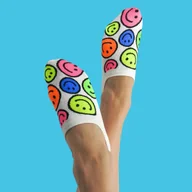 Skarpetki damskie - Stopki Na Lato Z Silikonem Na Pięcie - Kolorowe Emotki, Bawełna, Damskie, Na Prezent - miniaturka - grafika 1