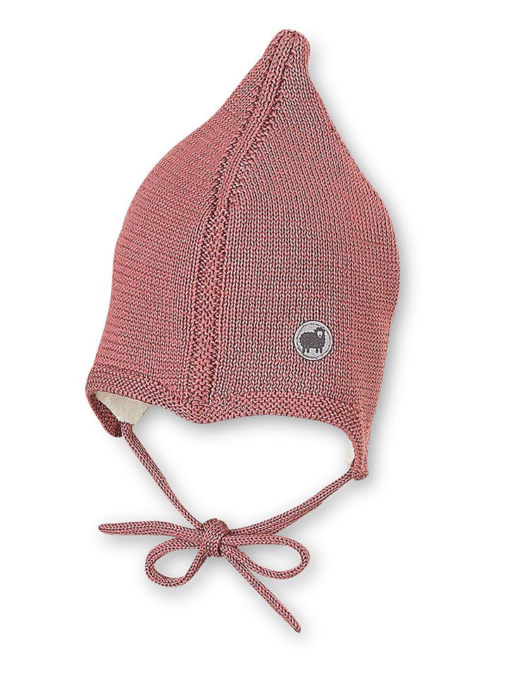 Sterntaler Wełniana czapka w kolorze różowym z wiązaniem