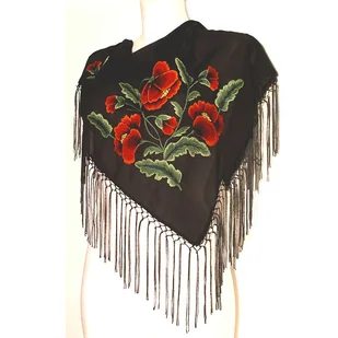 Chusta MAKI (classic handmade embroidery)_mniejsza - Apaszki i szaliki damskie - miniaturka - grafika 1