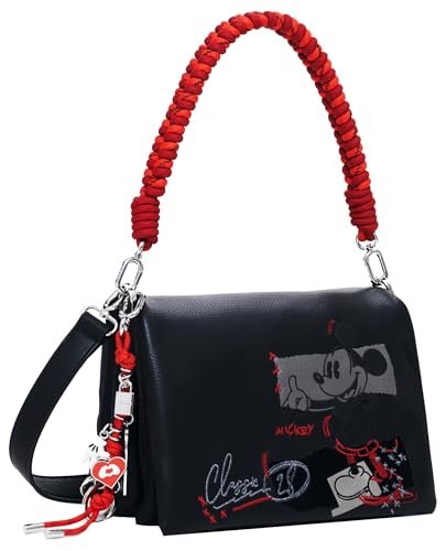 Desigual Torba damska z Mickey, ACROSSBODYBAG, Czarny (Black)
