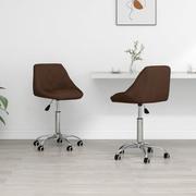 Krzesła - shumee shumee Obrotowe krzesła stołowe 2 szt. brązowe sztuczna skóra - miniaturka - grafika 1