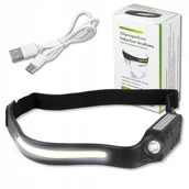 Latarki - Mocna Latarka Czołowa Czołówka 2xLED Cob Czujnik - miniaturka - grafika 1