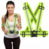 Odzież robocza - SZELKI ODBLASKOWE DO BIEGANIA ROWER KAMIZELKA Elastyczna - miniaturka - grafika 1