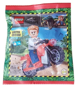 LEGO Jurassic World Zestaw - Owen with Motorcycle 122333 polybag klocki - Klocki - miniaturka - grafika 1