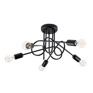 Żyrandol LOOP 5 czarny SOLLUX LIGHTING - Lampy sufitowe - miniaturka - grafika 1